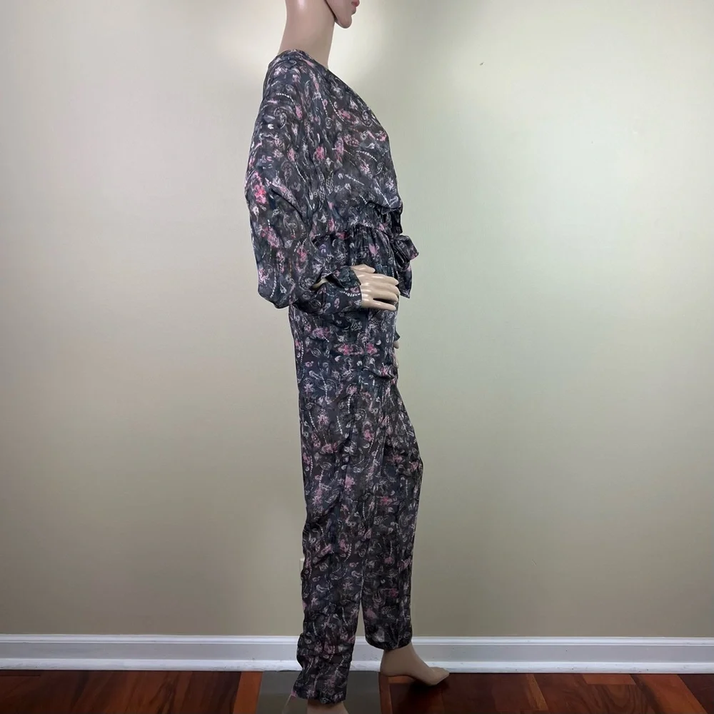 NEW IRO PRINTED PLUNGING V-NECK JUMPSUIT - Picture 4 of 8